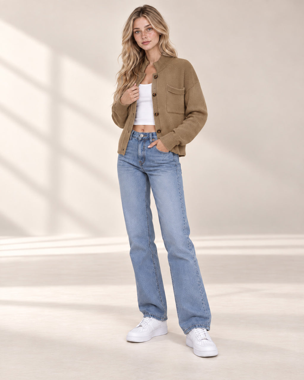 Button Up Long Sleeve Cardigan