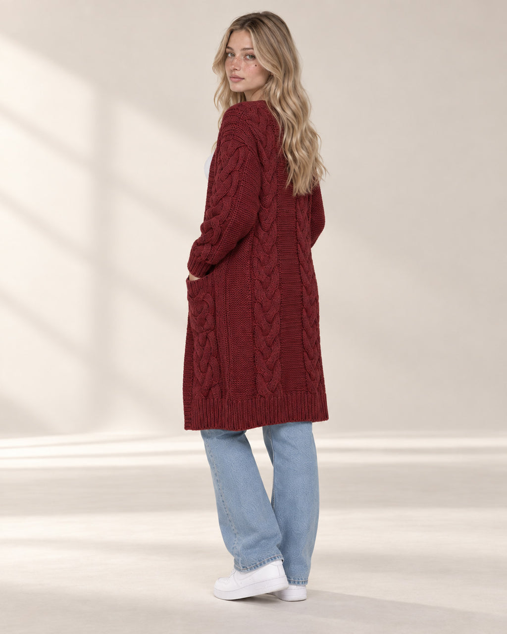 Chunky Knit Open Front Cardigan