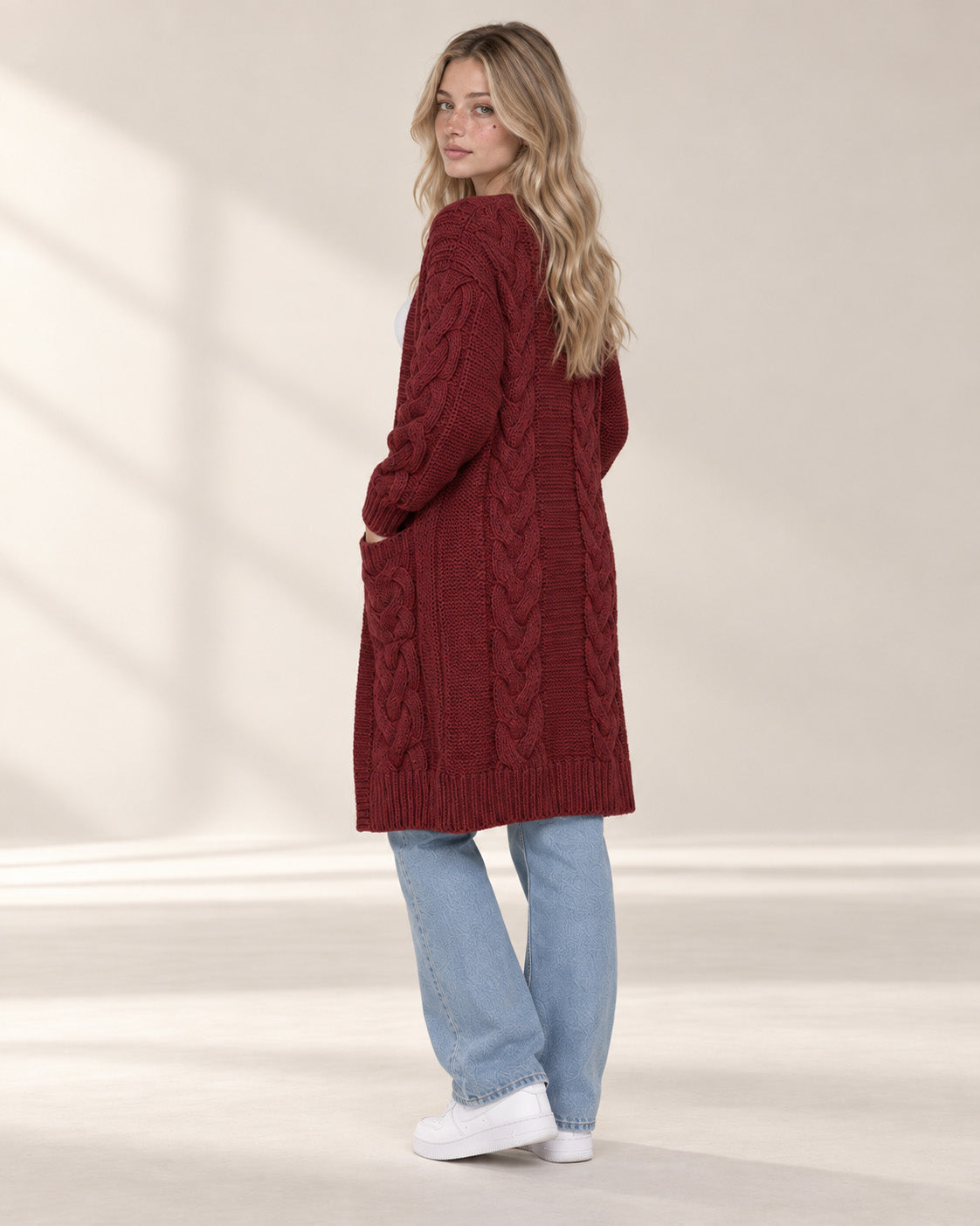 Chunky Knit Open Front Cardigan