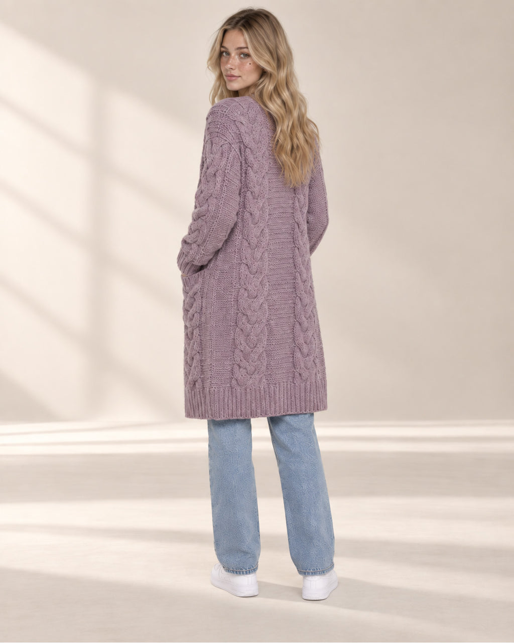 Chunky Knit Open Front Cardigan