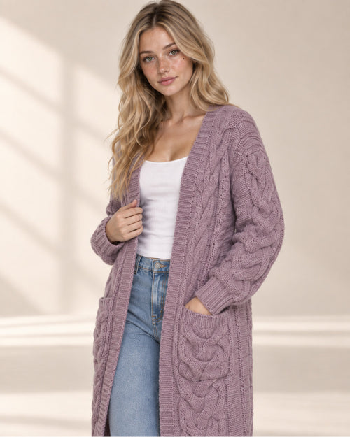 Chunky Knit Open Front Cardigan