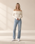 Celeste Off-Shoulder Ribbed Sweater
