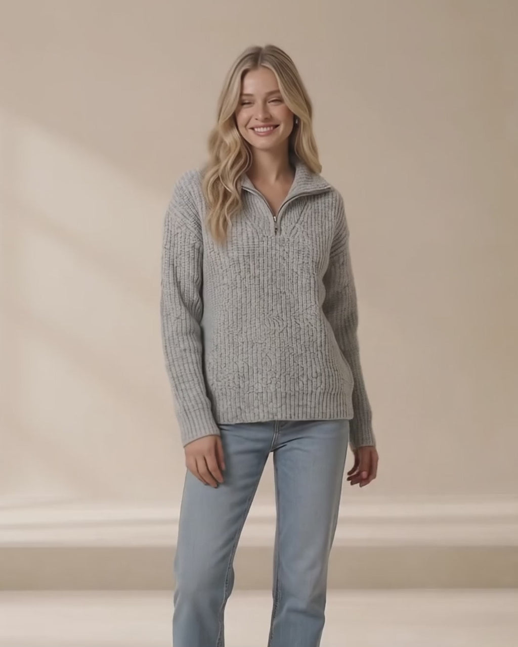 Sienna Textured Half-Zip Sweater