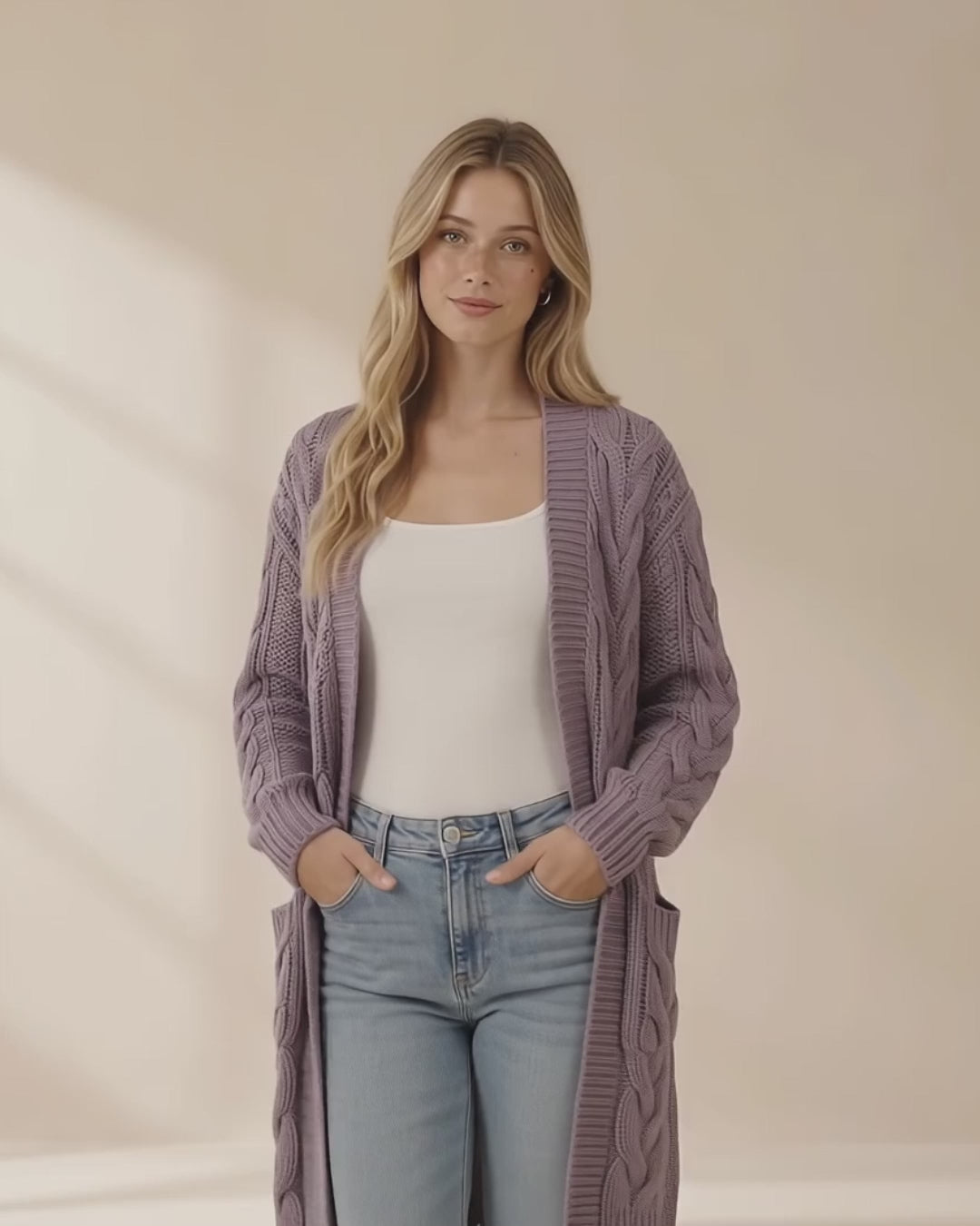 Chunky Knit Open Front Cardigan